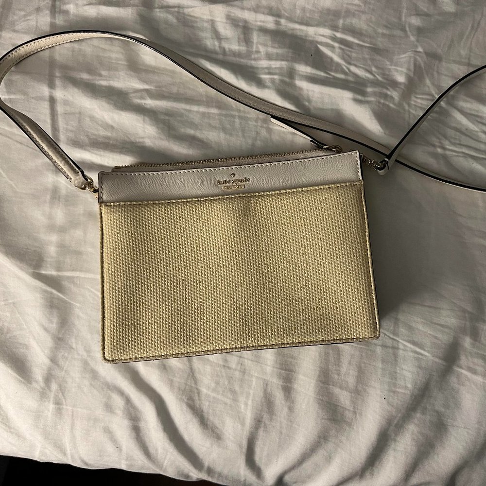 Kate Spade Cameron Street Straw Clarise Wicker Basket Black Cross Body Bag Item